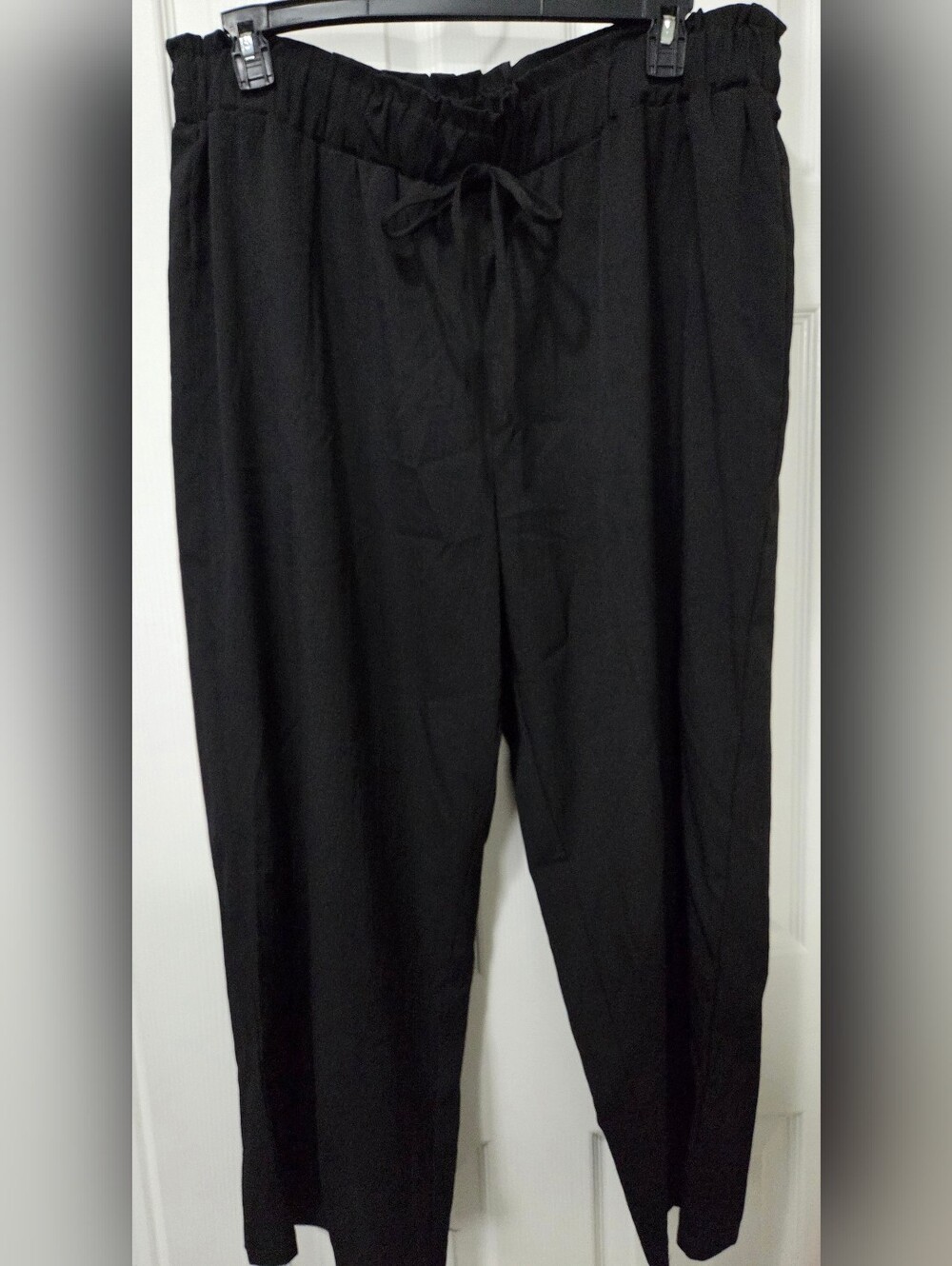 SHEIN Black High-Waist Wide Leg Drawstring Pants